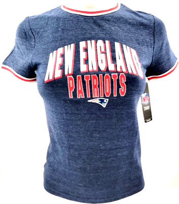 NEW New England Patriots NFL Team Apparel Heathered SS Crew Neck Shirt Womens S