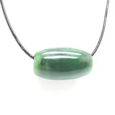 Canadian Jade Tube Bead Pendant Green Nephrite Jade Stone Necklace BC Canada 4