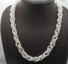 Bold Diamond Cut Interlocked Rolo Necklace Chain Real Solid 925 Sterling Silver