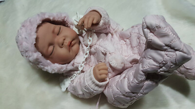 Baby Rosa schlafend von Antonio juan Babypuppe Künstlerpuppe 