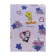 90s Looney Tunes Warner Bros Twin Flat Sheet Cotton Blend Tweety Taz Bugs