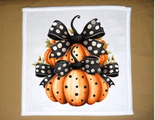 Pumpkin theme Dish Towel, 12x12, FREE ship, hand, tea towel, bath, choice, Fall