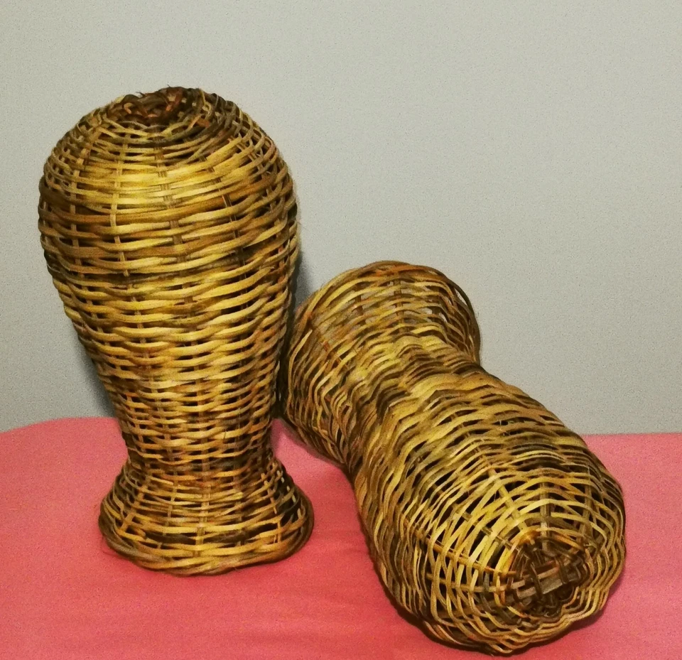 Hat Mannequin Neck Wig Head Display Stand Rattan Wicker Sunglass