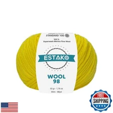 Estako Wool 98 100% Superwash Merino Wool Medium Worsted Weight Soft Knitting