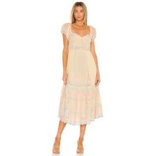 Love Shack Fancy Magena Dress in Rise and Shine Size 6 Short Sleeve Embroidered