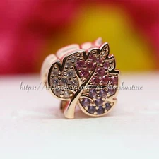 Authentic Sparkling Pavé Leaf Rose Silver Charm 788322NPMMX