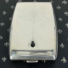 Jugendstil Zigaretten Etui aus Wien mit Spinnen Motiv und Saphiren