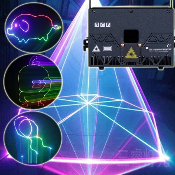 Bluetooth APP 5W 10W RGB Animation Laser Light Projector ILDA DJ Party Wedding - Image 2 of 4
