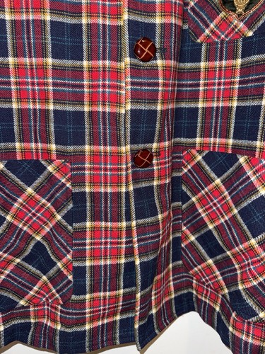 Authentic Gucci Wool Blend Red Plaid Crest Jacket Men’s Size 50 L Made In Italy - Picture 9 of 19