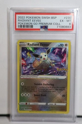 RADIANT EEVEE POKEMON GO PREMIUM COLL. POKEMON  PSA 6 Excellent-Mint