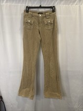 Y2K Low Rise Corduroy Flare Leg Pants Camel Brown Forever 21 Small