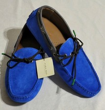 Zara Man Footwear Collection Suede Moccasin Driving Loafers Bow Detail Size 8 