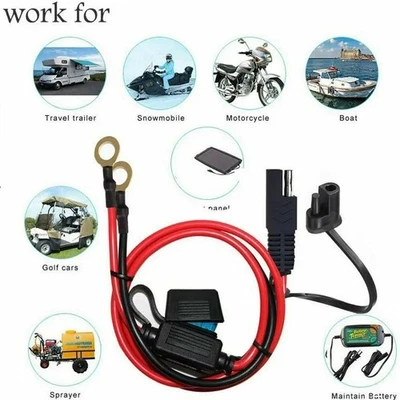 SAE Battery Charger cable lead Terminal Ring Connector Motorbike Motorcycle 12V - Image 1 of 4