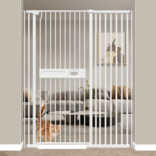 71" Extra Tall Pet Gate, 29.6"-45.3" Wide Baby Gate for Cats Dogs, No Climb No D
