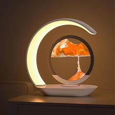 3-In-1 Moving Sand Art Desk Lamp with Wireless Charging Station