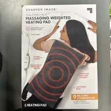 Sharper Image Calming Heat Massaging Weighted Heating Pad With 9 Combinations
