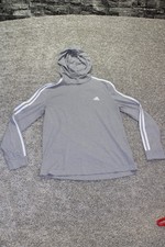 Adidas Hoodie Youth Medium Gray Long Sleeve