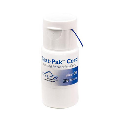 Vista Dental 302612 Stat-Pak Plain Knitted Retraction Cord #00 Navy Blue 100''