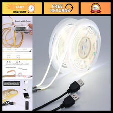 USB LED Strip Light 5V Cool White 6000K 13.12ft Flexible Tape Lights - 2pcs