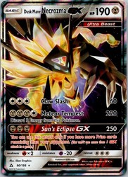 Dusk Mane Necrozma GX 90/156 Ultra Prism Holo Ultra Rare