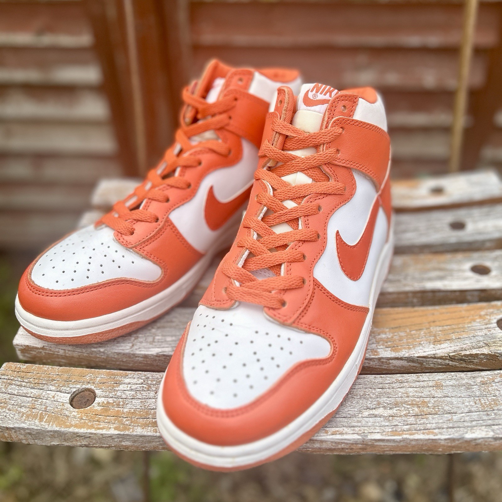 VINTAGE 1999 Nike Dunk High LE Syracuse White Orange US 8 26cm 630335-811 RARE
