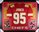CHRIS JONES Signed/Autographed Custom Jersey in 35x43 Frame - PIA