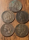 Indian Cents 1893, 1903X3, 1906, Get (5) Actual Penny’s Nice Looking Coins S220