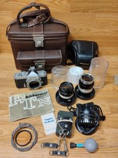 Nikkormat FTN 35mm Camera Nikkor-O 35mm f.2, Nikkor-P 105mm f.2.5 Lenses *READ*