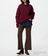 Womens UNIQLO Smart Flare Pants, 2-Way Stretch, Dark Brown, XS, Free Ship
