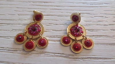 boucles d'oreille gas bijoux à sequins double rang - Photo 1/4
