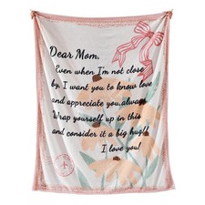 Super Soft Flannel Dear Mom Throw Blanket Gifts Daughter Son Christmas