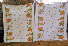 VTG 70's Toddle Time Set of 2 Sesame Street Big Bird Receiving Blankets 30 X 40