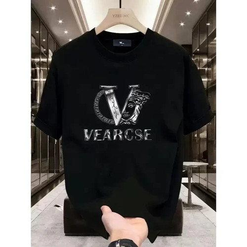 men's stylish pure cotton round-neck casual printed T-shirt, suitable for both m