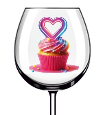 12x Valentinstag Cup Cake Vinyl Aufkleber Abziehbild Becher Weinglas Laptop Auto