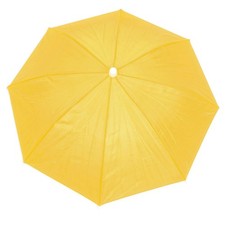 55cm Dia Polyester Headwear Umbrella Hat Yellow for Fishing Angling