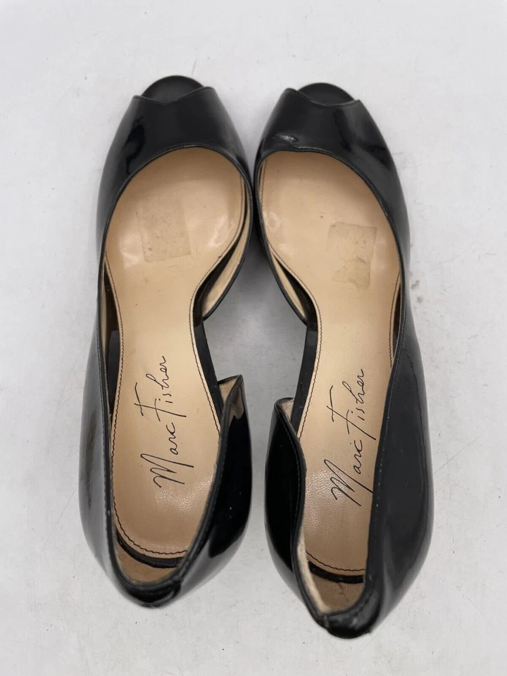Marc Fisher D'Orsay Tacón Joey 2 Para Mujer Talla 9.5 Negro Charol Sin Cordones Foto 4 de 4