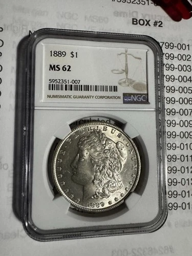 1889 Morgan SILVER Dollar NGC MS62