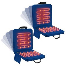 2 Pack Heated Stadium Seats for Bleachers with Back Support Extra Navy Blue