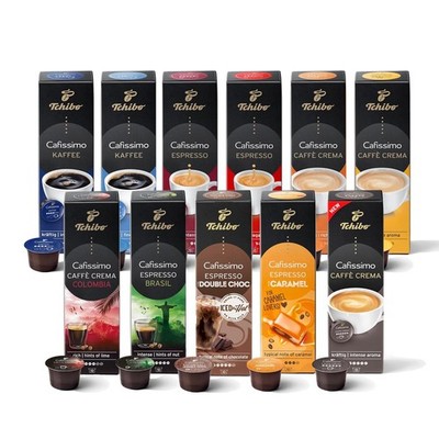 Tchibo Cafissimo Probierset 110 Kapseln Sorten Caffè Crema Espresso und Kaffee