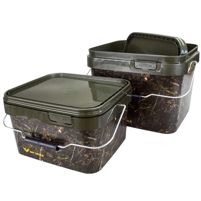 Realistric Camou Futtereimer Set Bait Bucket 5L & 10L Angeleimer Boilies Pellets