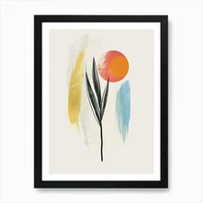 Timeless Balance Mid Century Style  Framed Wall Art Poster Canvas Print Picture