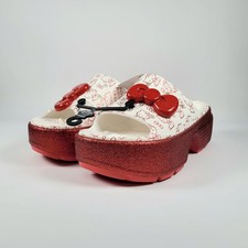 Womens Sizs 11 Crocs Hello Kitty Stomp Slide Platform One
