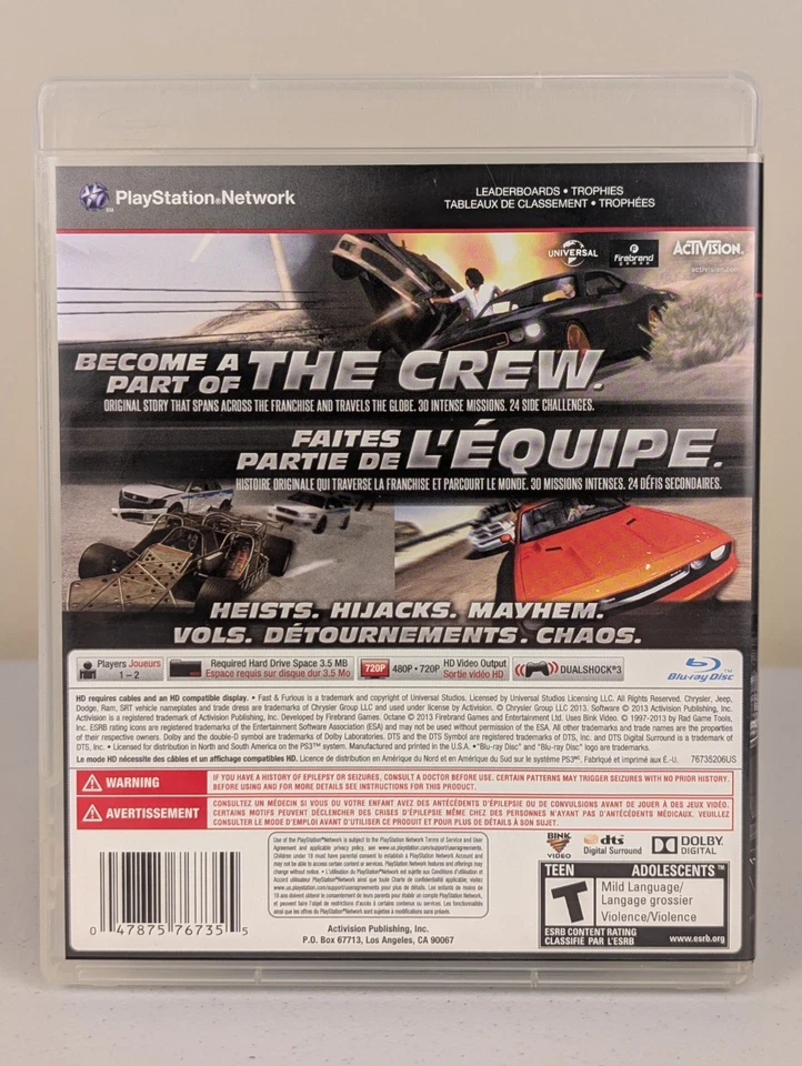 Fast & Furious: Showdown (PlayStation 3 PS3) ➡️CIB  - Tested - Near Mint 📀! - Image 2 of 4