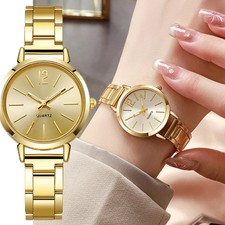 Luxury Watch for Women Simple Round Dial Stainless Fashion Bracelet Quartz Watch