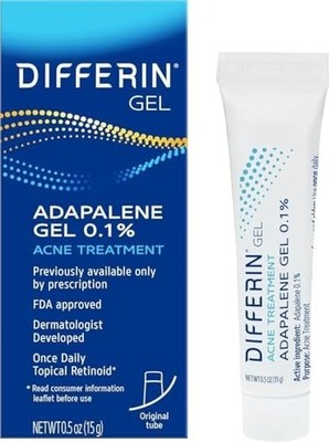 Differin Acne Treatment Gel, 30 Day Supply, Retinoid Treatment for Face with 0.1