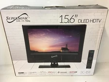 SuperSonic SC-1511 15.6" DLED HDTV 720p/1080p AC/DC 12V RV/Kitchen TV