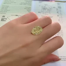 8 Ct Oval Cut Natural Yellow Color Lab -Grown Loose CVD Diamond VVS1 Certified