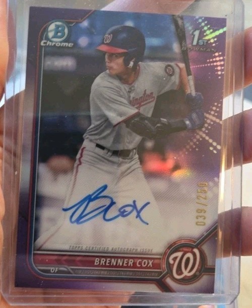 Brenner Cox 2022 Bowman 1st Chrome Draft Auto Purple Refractor /250 #CDA-BC