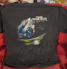 Vintage Tomb Raider Lara Croft Nvidia Video Game Promo Black Shirt 2003 Size XL