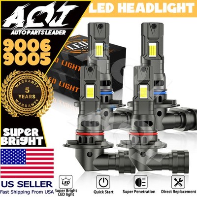 9005 9006 LED Headlight Bulbs Kit For Jeep Grand Cherokee 2000-2010